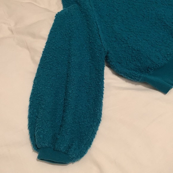 rue 21 XS teal sweater with balloon sleeves - Picture 2 of 3